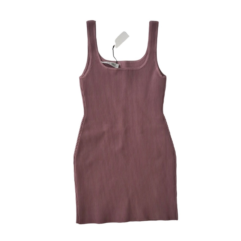 Babaton Sculpt Knit Squareneck Mini Dress in Taupe - Picture 4 of 7